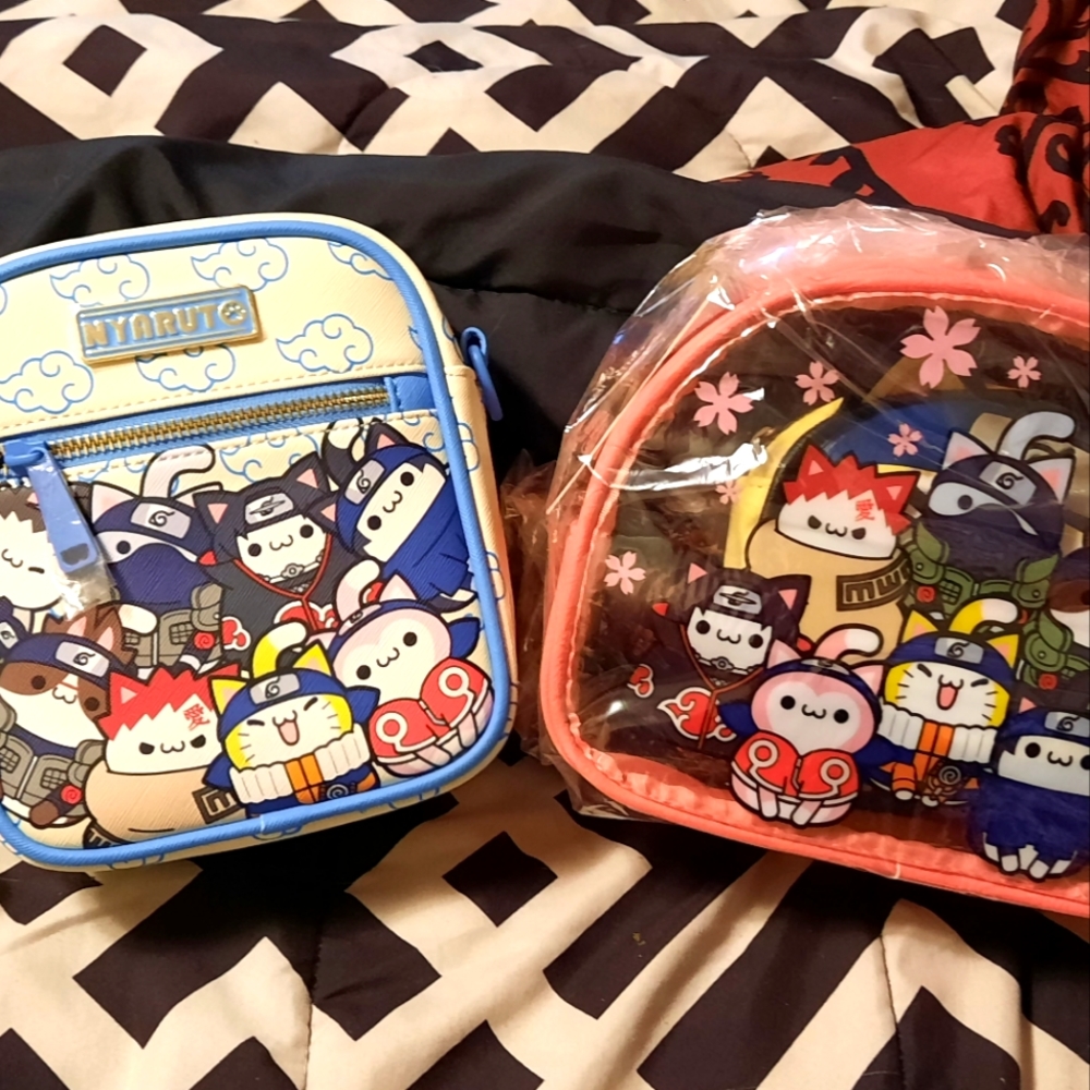 Mad Engine Naruto Nyaruto Crossbody Bag and Cosmetic Bag